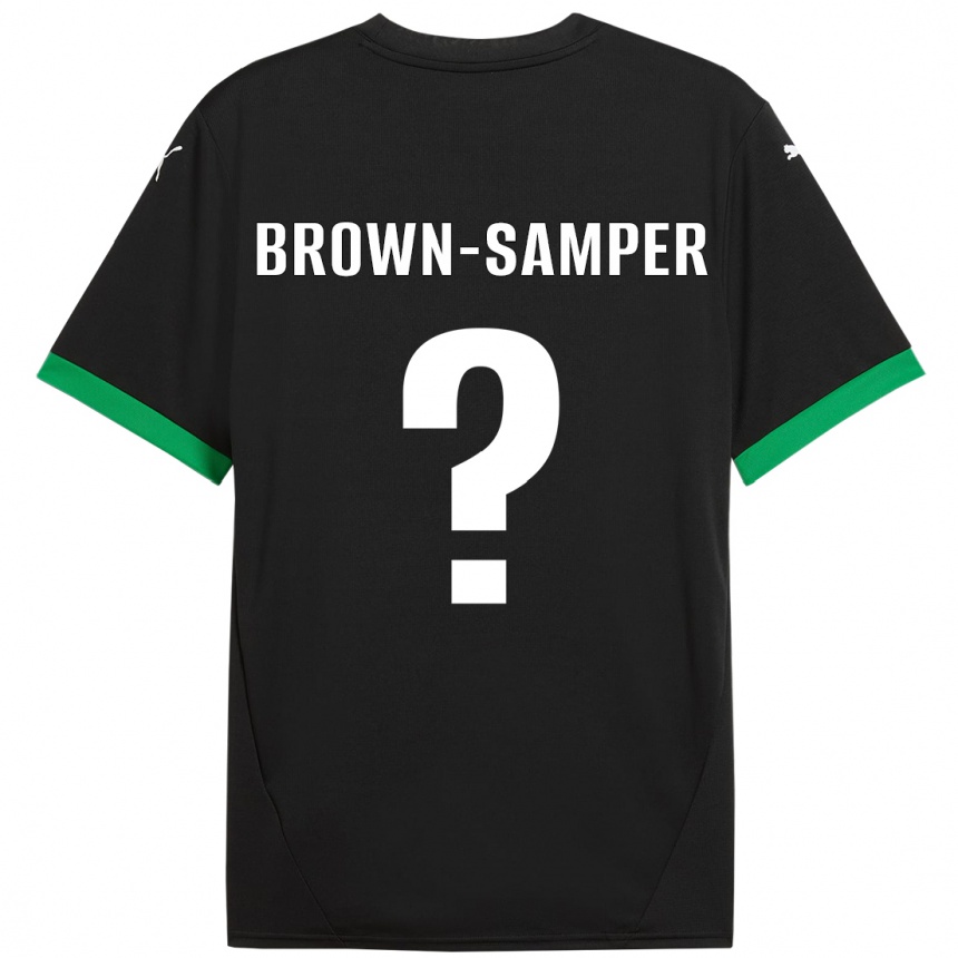 Kids Football Isaac Brown-Samper #0 Black Dark Green Home Jersey 2024/25 T-Shirt Uk