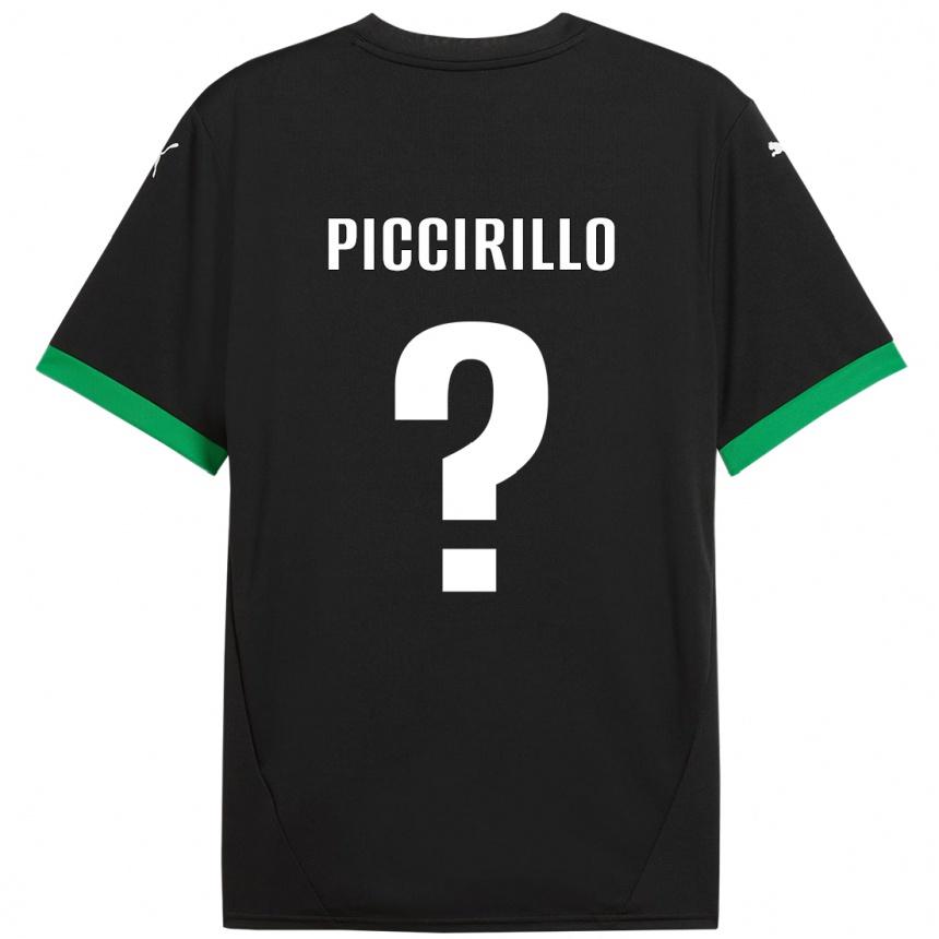 Kids Football Michele Piccirillo #0 Black Dark Green Home Jersey 2024/25 T-Shirt Uk