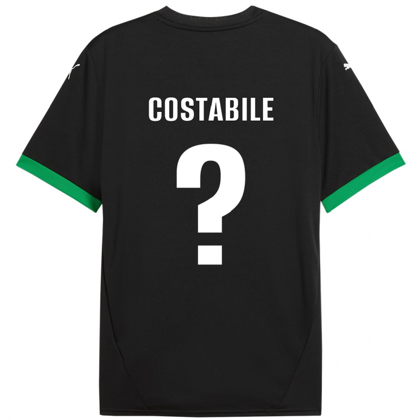 Kids Football Cristian Costabile #0 Black Dark Green Home Jersey 2024/25 T-Shirt Uk