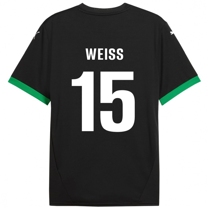 Kids Football David Weiss #15 Black Dark Green Home Jersey 2024/25 T-Shirt Uk