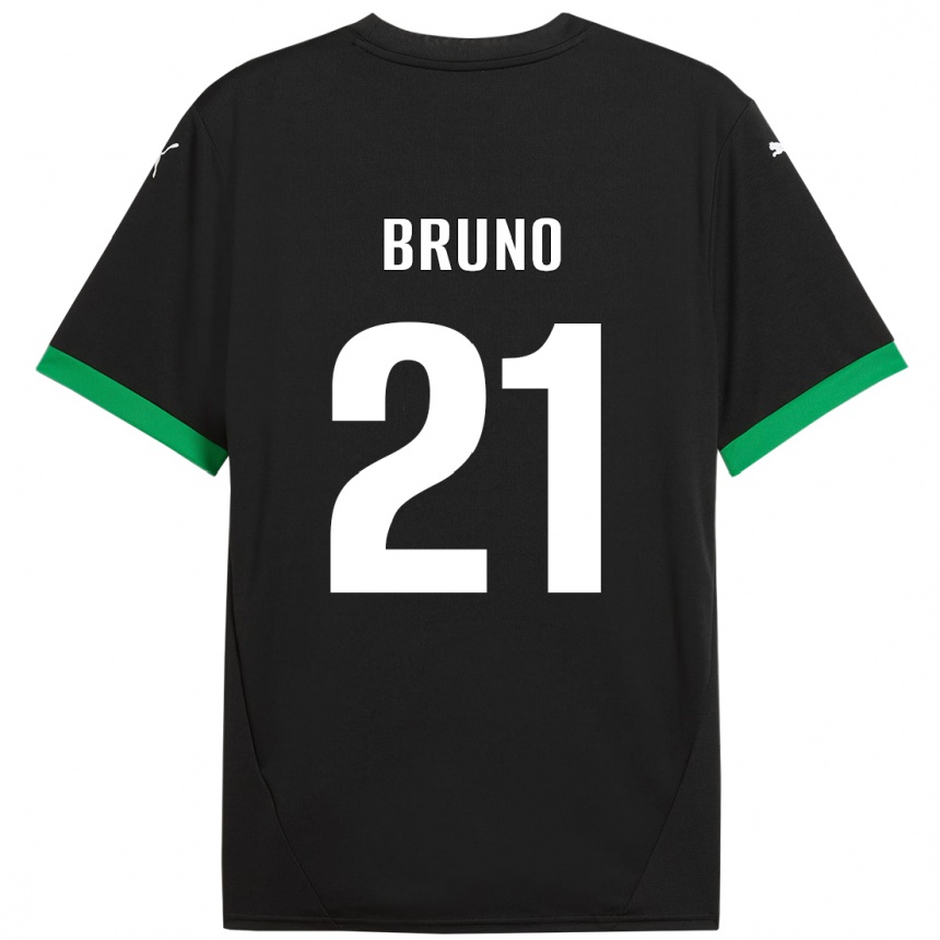 Kids Football Kevin Bruno #21 Black Dark Green Home Jersey 2024/25 T-Shirt Uk