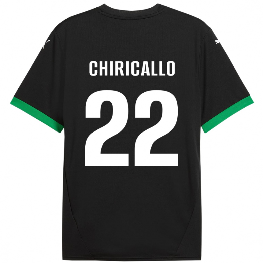 Kids Football Giovanni Chiricallo #22 Black Dark Green Home Jersey 2024/25 T-Shirt Uk