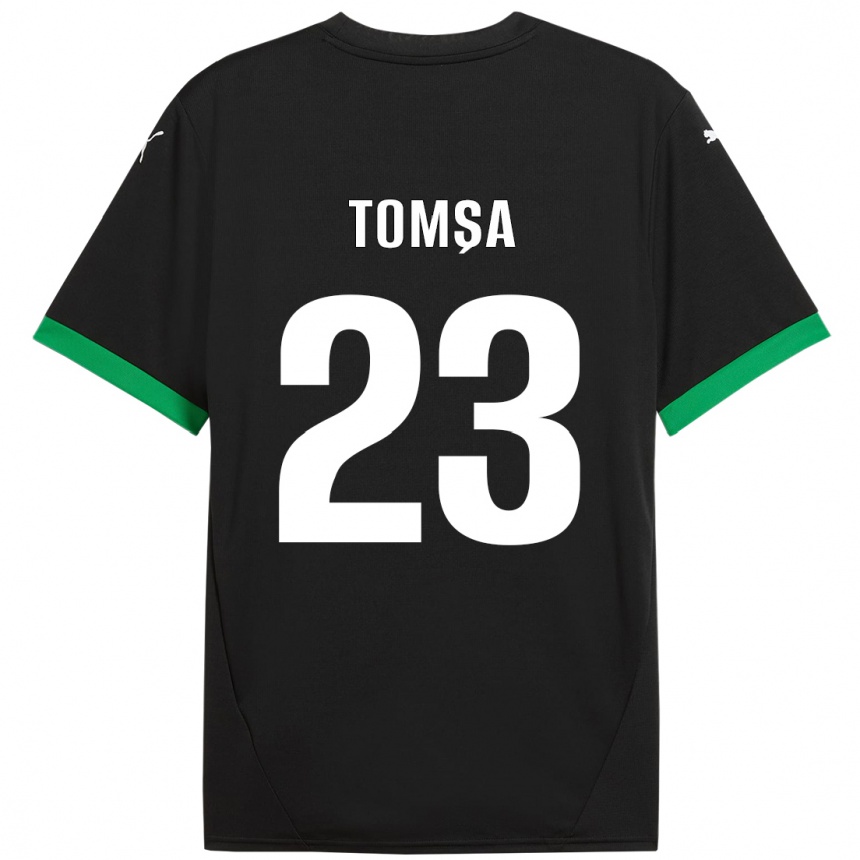 Kids Football Troy Tomșa #23 Black Dark Green Home Jersey 2024/25 T-Shirt Uk