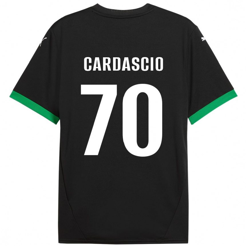 Kids Football Alessandro Cardascio #70 Black Dark Green Home Jersey 2024/25 T-Shirt Uk