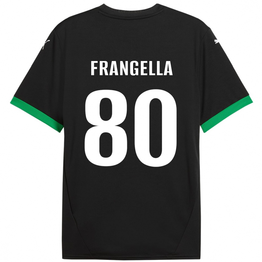 Kids Football Christian Frangella #80 Black Dark Green Home Jersey 2024/25 T-Shirt Uk