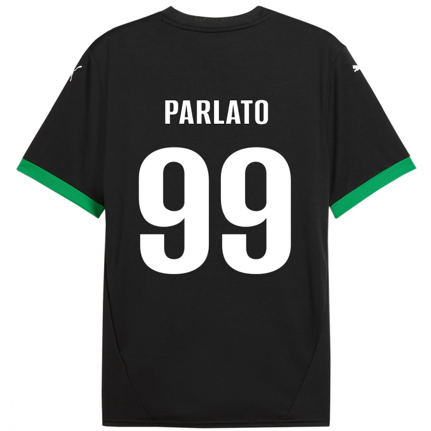 Kids Football Claudio Parlato #99 Black Dark Green Home Jersey 2024/25 T-Shirt Uk