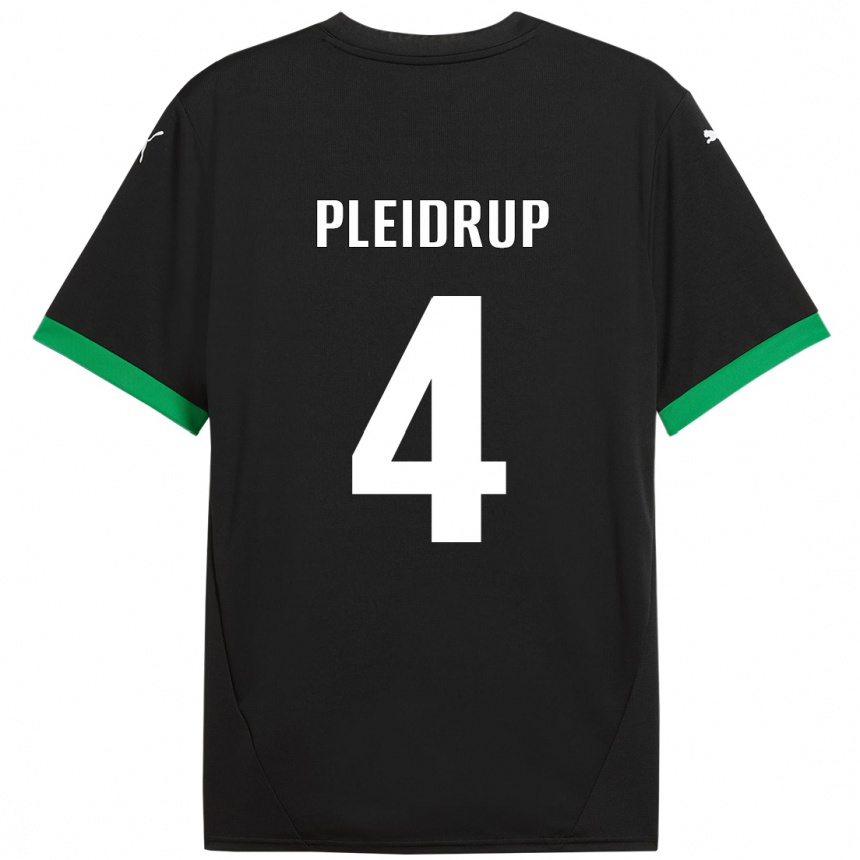 Kids Football Caroline Pleidrup #4 Black Dark Green Home Jersey 2024/25 T-Shirt Uk