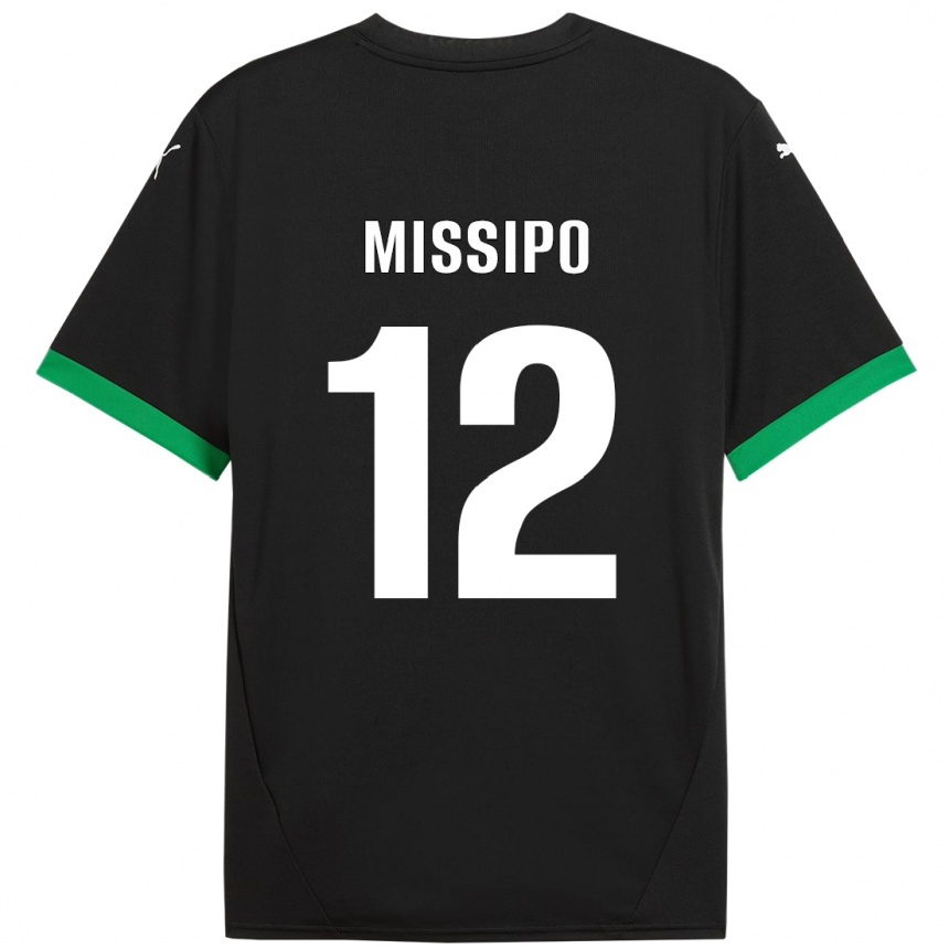 Kids Football Kassandra Missipo #12 Black Dark Green Home Jersey 2024/25 T-Shirt Uk