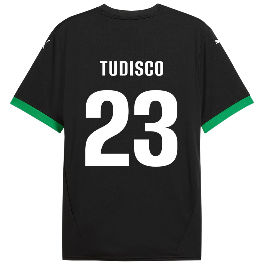 Kids Football Giorgia Tudisco #23 Black Dark Green Home Jersey 2024/25 T-Shirt Uk