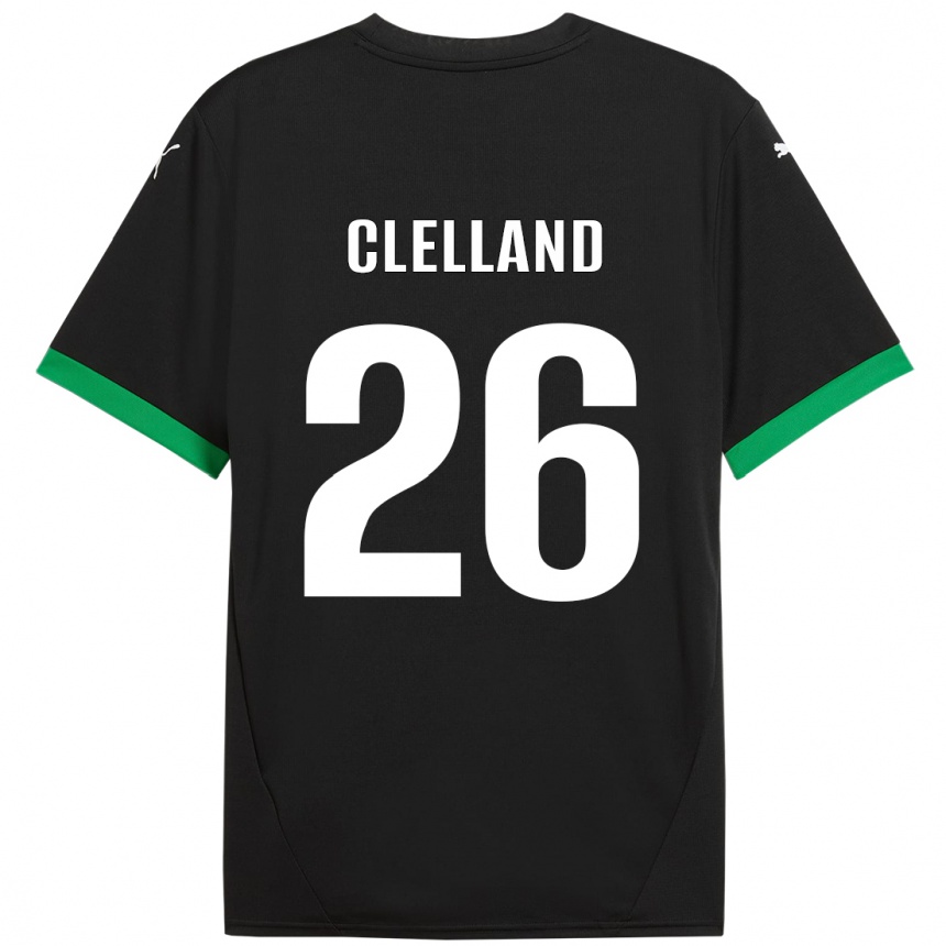 Kids Football Lana Clelland #26 Black Dark Green Home Jersey 2024/25 T-Shirt Uk