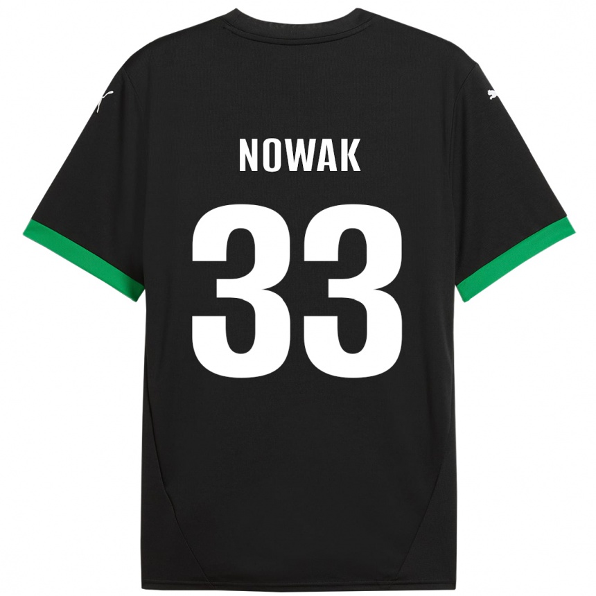 Kids Football Julie Nowak #33 Black Dark Green Home Jersey 2024/25 T-Shirt Uk