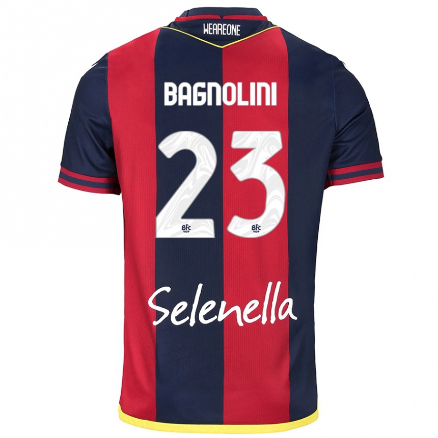 Kids Football Nicola Bagnolini #23 Red Royal Blue Home Jersey 2024/25 T-Shirt Uk