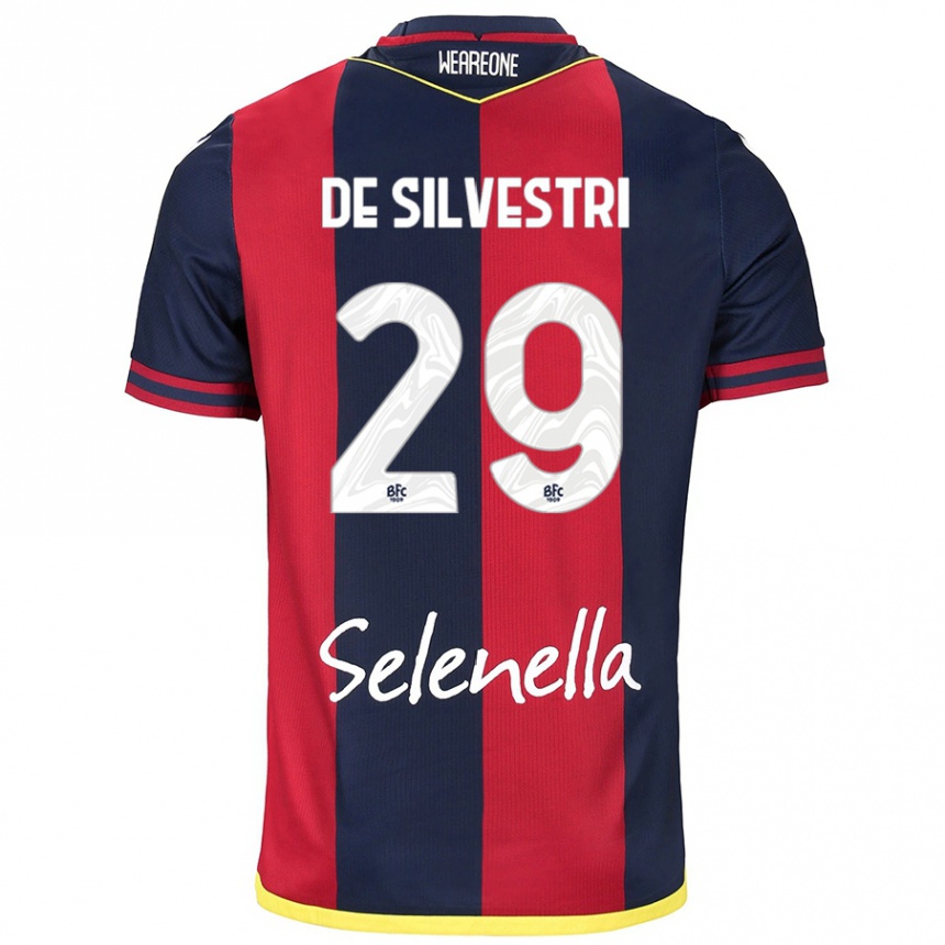 Kids Football Lorenzo De Silvestri #29 Red Royal Blue Home Jersey 2024/25 T-Shirt Uk