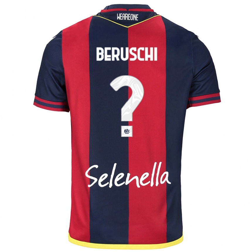 Kids Football Diego Beruschi #0 Red Royal Blue Home Jersey 2024/25 T-Shirt Uk