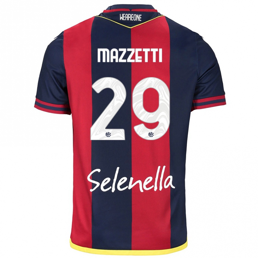 Kids Football Gabriele Mazzetti #29 Red Royal Blue Home Jersey 2024/25 T-Shirt Uk