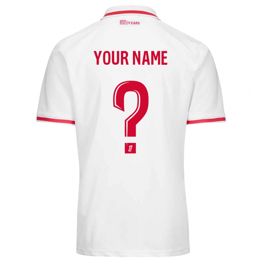 Kids Football Your Name #0 White Red Home Jersey 2024/25 T-Shirt Uk