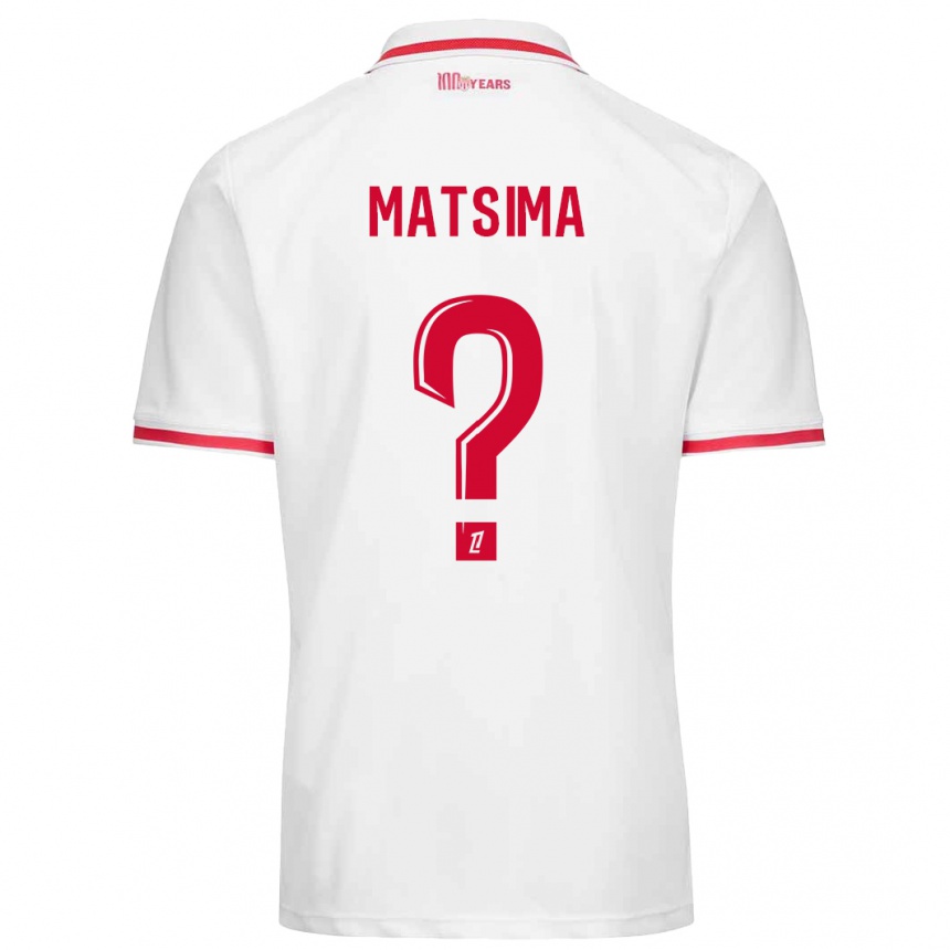 Kids Football Chrislain Matsima #0 White Red Home Jersey 2024/25 T-Shirt Uk