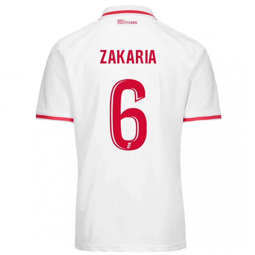 Kids Football Denis Zakaria #6 White Red Home Jersey 2024/25 T-Shirt Uk