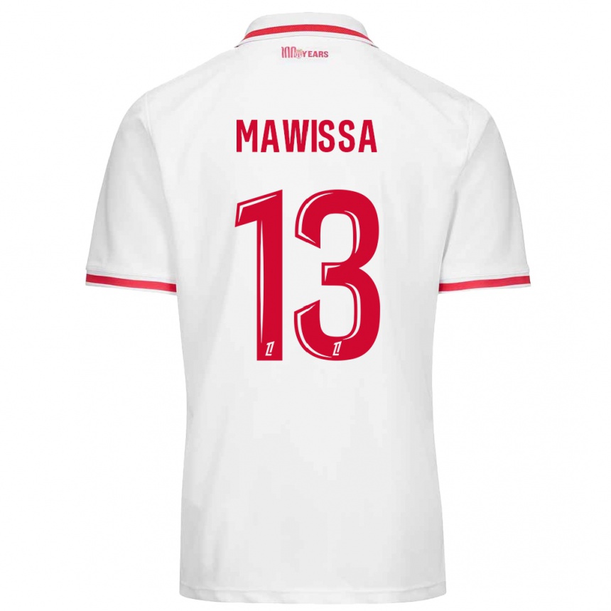 Kids Football Christian Mawissa Elebi #13 White Red Home Jersey 2024/25 T-Shirt Uk