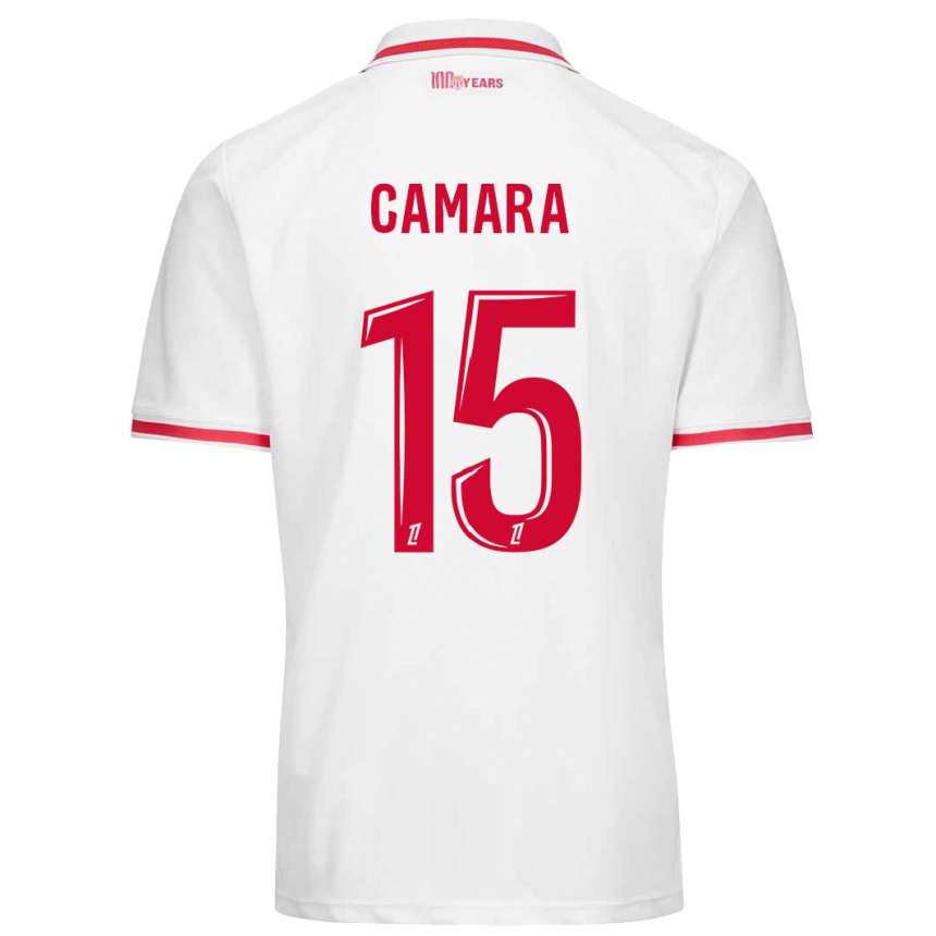 Kids Football Lamine Camara #15 White Red Home Jersey 2024/25 T-Shirt Uk