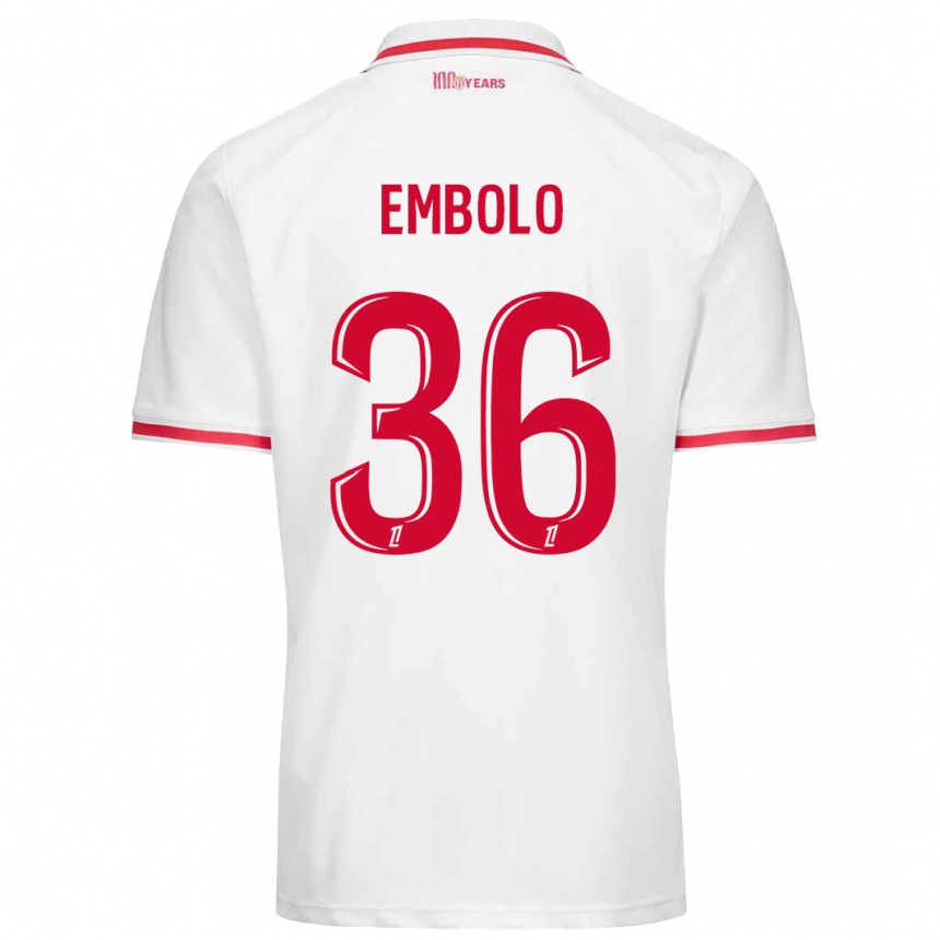 Kids Football Breel Embolo #36 White Red Home Jersey 2024/25 T-Shirt Uk