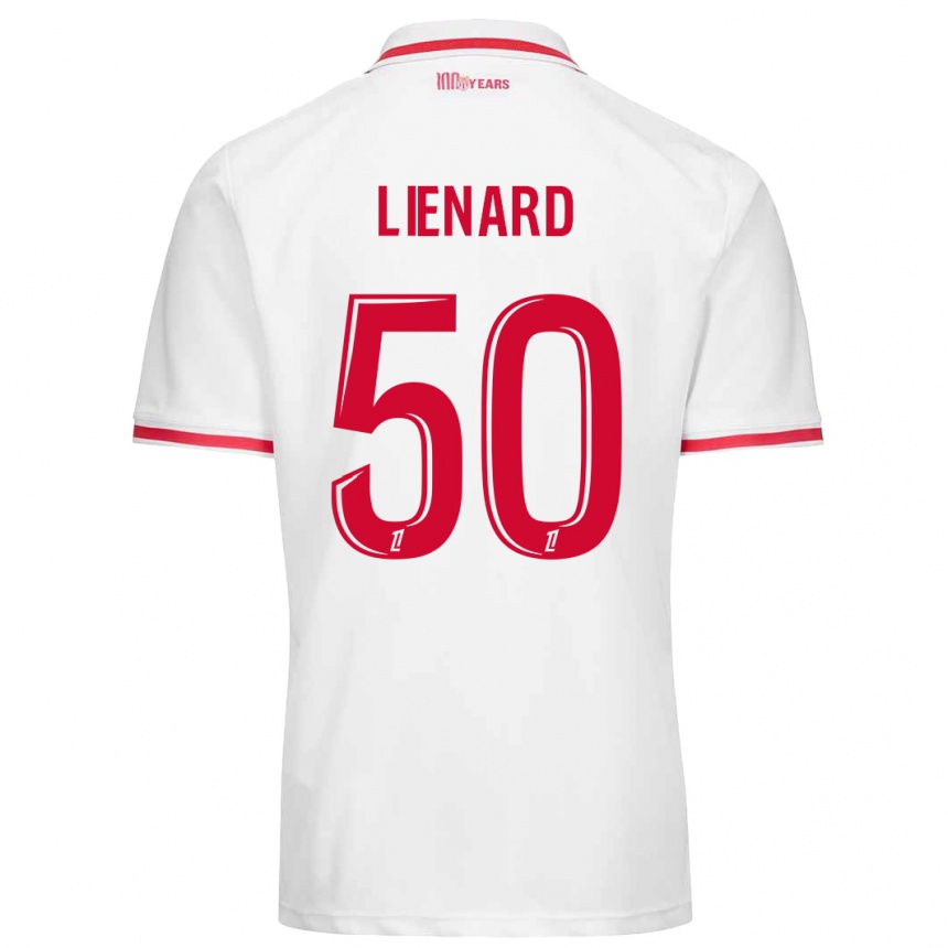 Kids Football Yann Lienard #50 White Red Home Jersey 2024/25 T-Shirt Uk