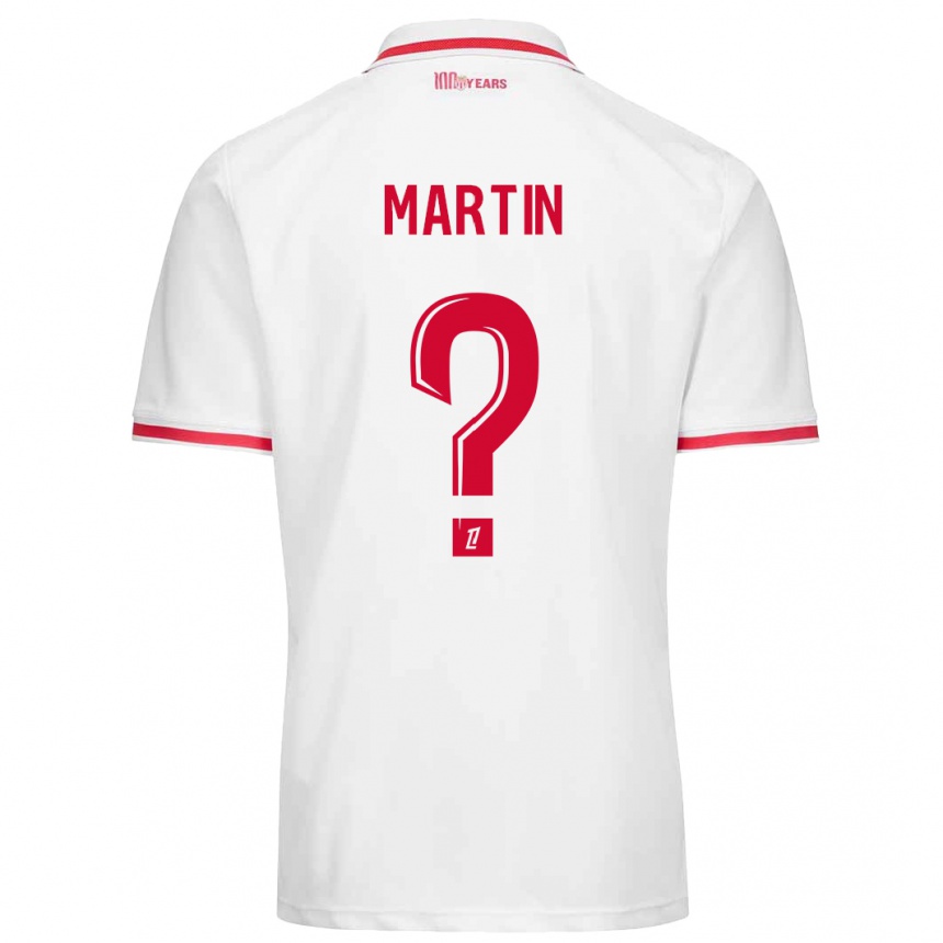 Kids Football Logan Martin #0 White Red Home Jersey 2024/25 T-Shirt Uk