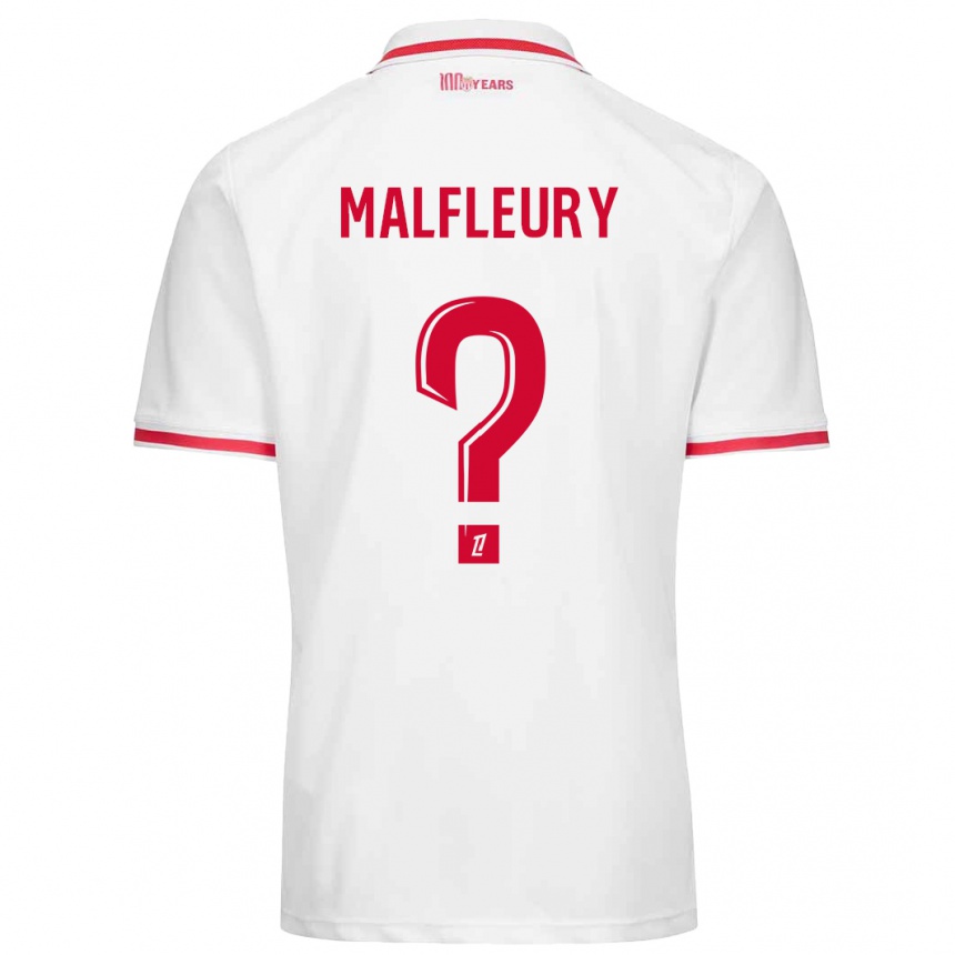 Kids Football Geoffrey Malfleury #0 White Red Home Jersey 2024/25 T-Shirt Uk