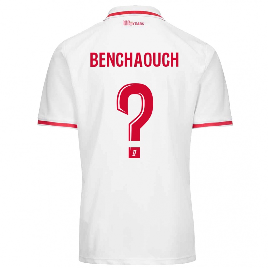 Kids Football Yanis Benchaouch #0 White Red Home Jersey 2024/25 T-Shirt Uk