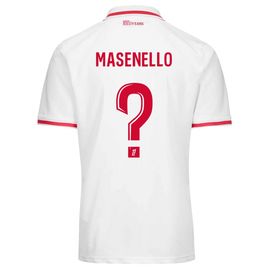 Kids Football Tristan Masenello #0 White Red Home Jersey 2024/25 T-Shirt Uk