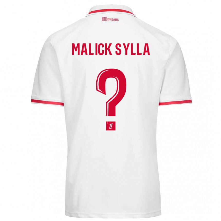 Kids Football Malick Sylla #0 White Red Home Jersey 2024/25 T-Shirt Uk