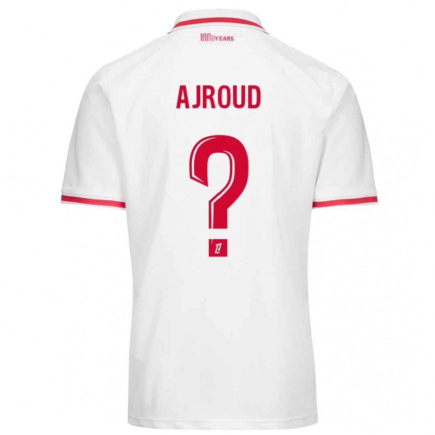 Kids Football Najd Ajroud #0 White Red Home Jersey 2024/25 T-Shirt Uk