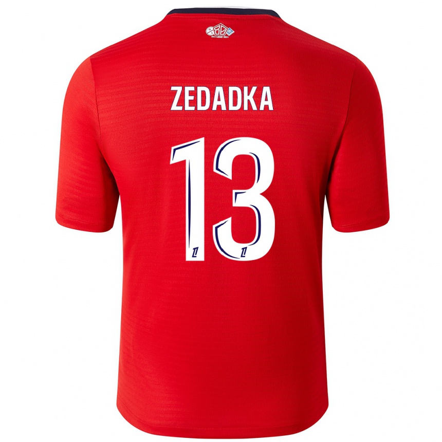 Kids Football Akim Zedadka #13 Red White Home Jersey 2024/25 T-Shirt Uk