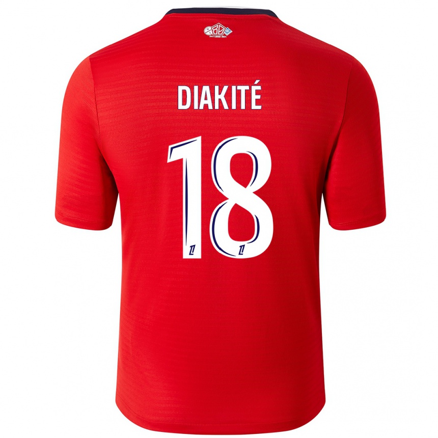 Kids Football Bafodé Diakité #18 Red White Home Jersey 2024/25 T-Shirt Uk