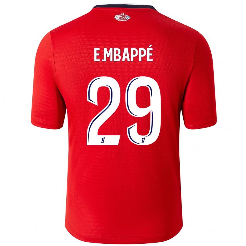 Kids Football Ethan Mbappe #29 Red White Home Jersey 2024/25 T-Shirt Uk