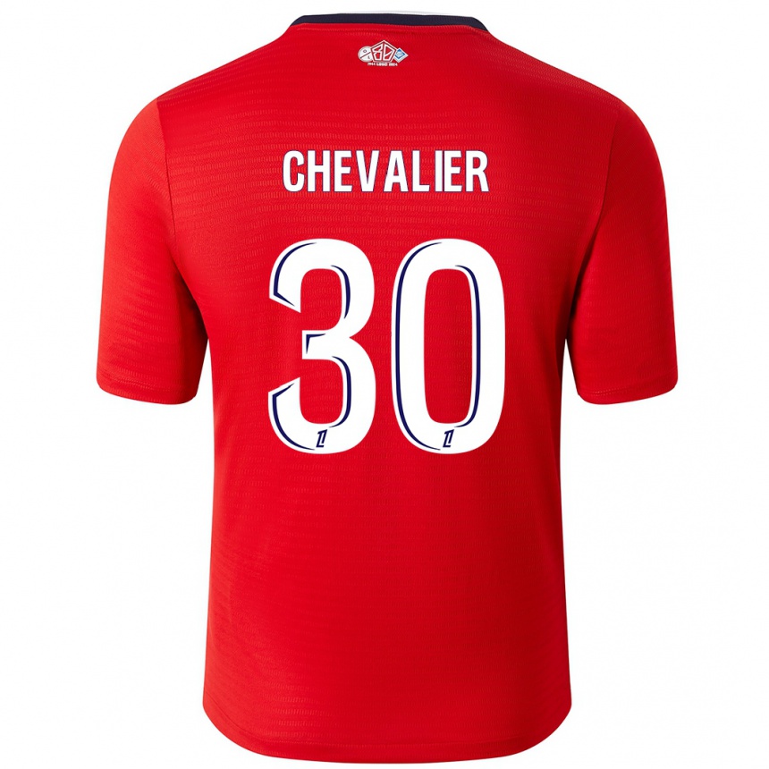 Kids Football Lucas Chevalier #30 Red White Home Jersey 2024/25 T-Shirt Uk