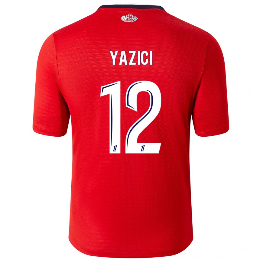 Kids Football Yusuf Yazici #12 Red White Home Jersey 2024/25 T-Shirt Uk