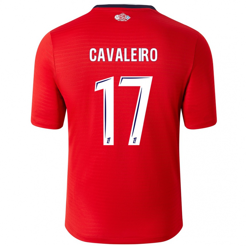 Kids Football Ivan Cavaleiro #17 Red White Home Jersey 2024/25 T-Shirt Uk