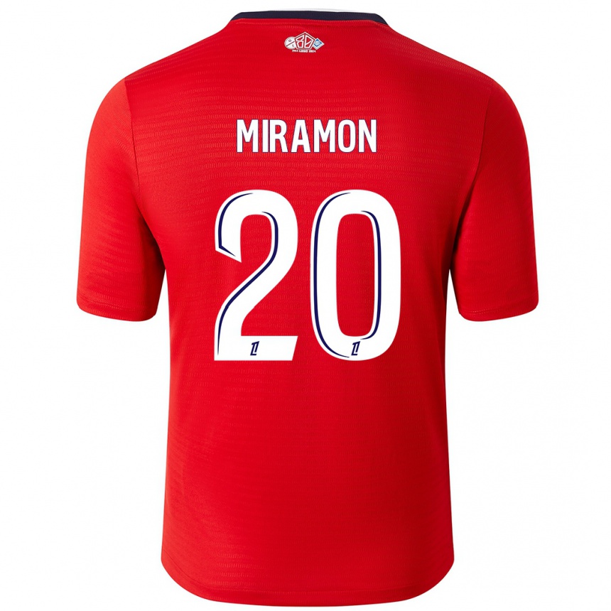 Kids Football Ignacio Miramón #20 Red White Home Jersey 2024/25 T-Shirt Uk