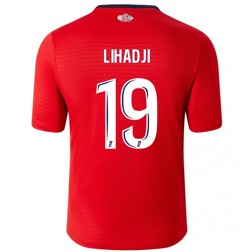 Kids Football Isaac Lihadji #19 Red White Home Jersey 2024/25 T-Shirt Uk