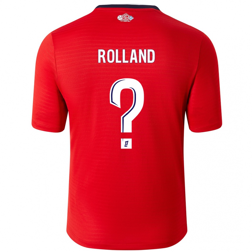 Kids Football Baptiste Rolland #0 Red White Home Jersey 2024/25 T-Shirt Uk