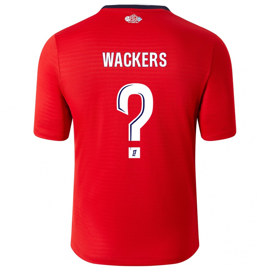 Kids Football Maxime Wackers #0 Red White Home Jersey 2024/25 T-Shirt Uk