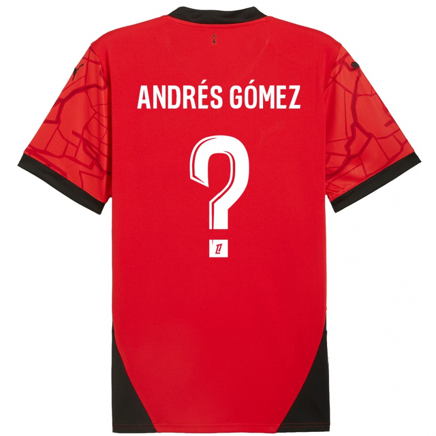 Kids Football Carlos Andrés Gómez #0 Red Black Home Jersey 2024/25 T-Shirt Uk