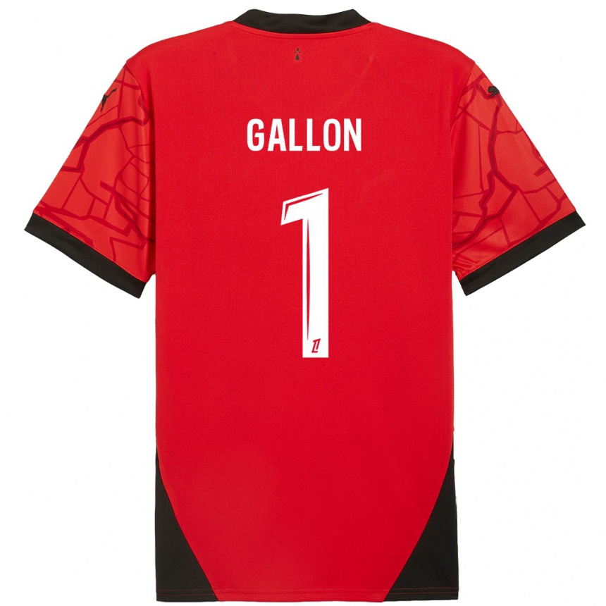 Kids Football Gauthier Gallon #1 Red Black Home Jersey 2024/25 T-Shirt Uk