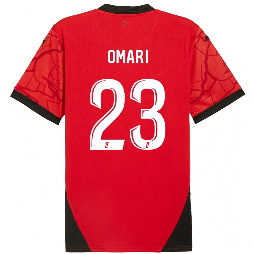 Kids Football Warmed Omari #23 Red Black Home Jersey 2024/25 T-Shirt Uk