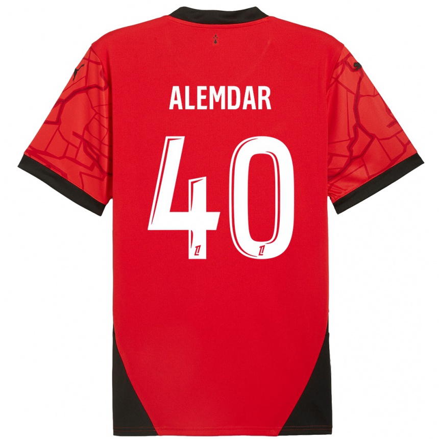 Kids Football Doğan Alemdar #40 Red Black Home Jersey 2024/25 T-Shirt Uk