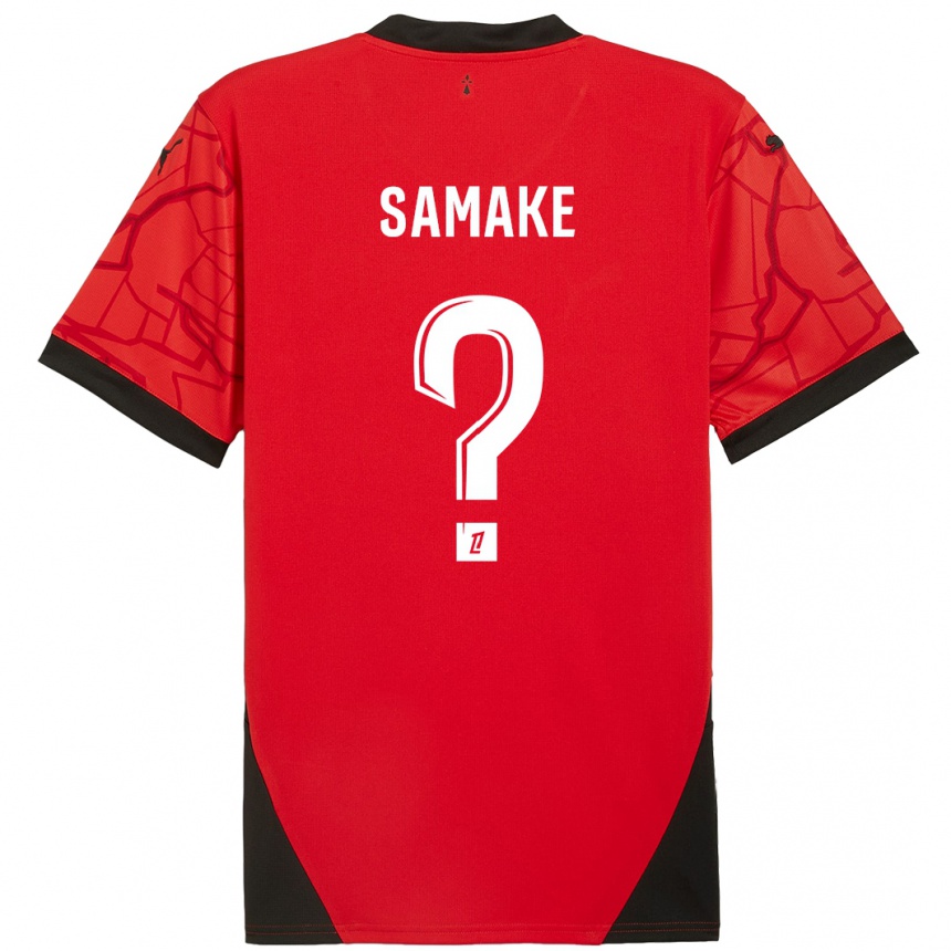 Kids Football Wilson Samaké #0 Red Black Home Jersey 2024/25 T-Shirt Uk