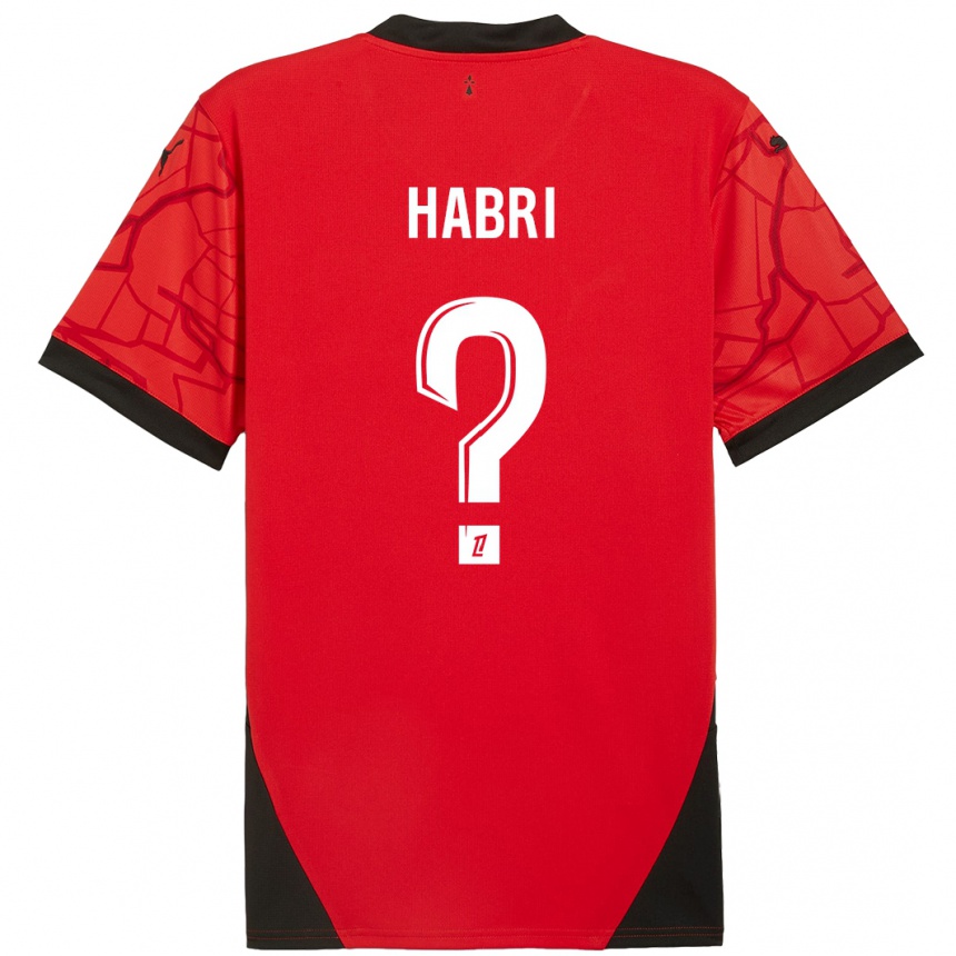 Kids Football Issa Habri #0 Red Black Home Jersey 2024/25 T-Shirt Uk