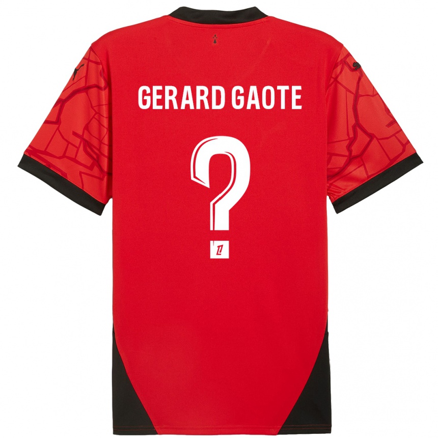 Kids Football Steven Gerard Gaote #0 Red Black Home Jersey 2024/25 T-Shirt Uk