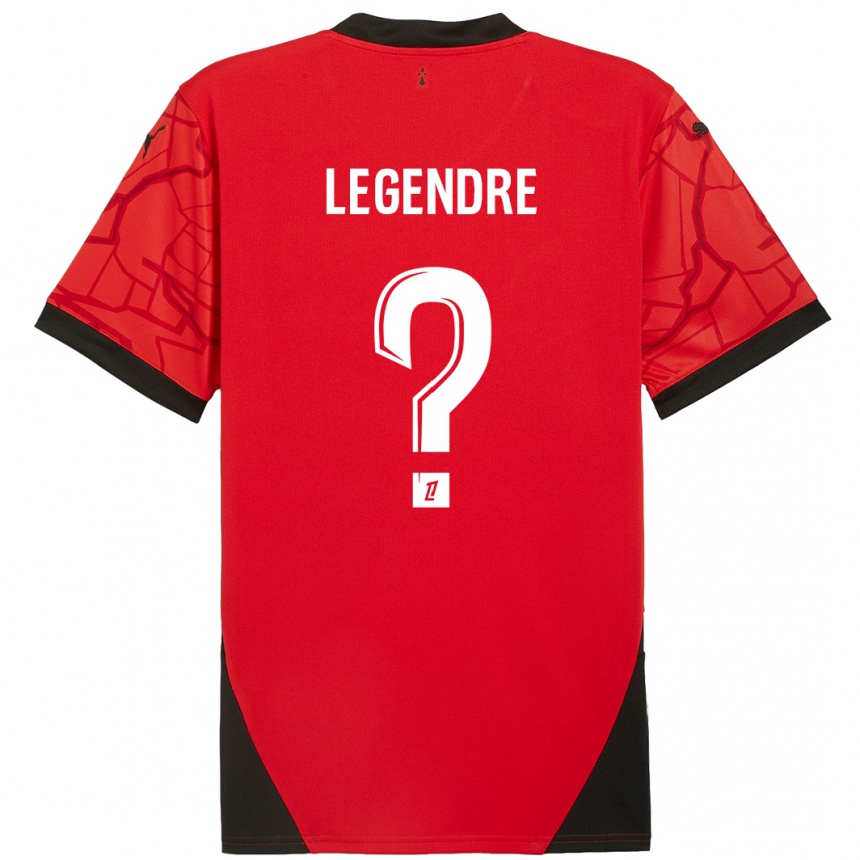 Kids Football Elias Legendre Quiñonez #0 Red Black Home Jersey 2024/25 T-Shirt Uk